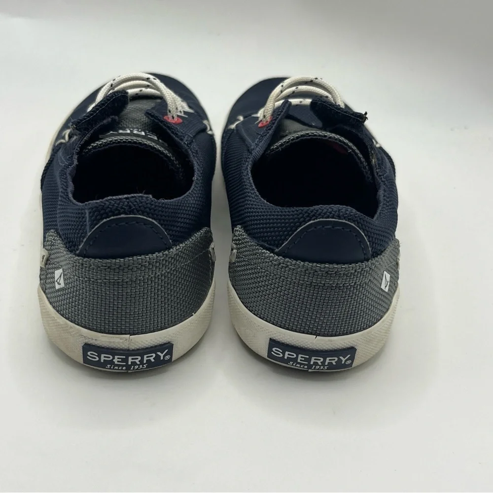Active Seller!  Kid’s Sperry Unisex Washable Navy Canvas Sneakers 11M - Picture 8 of 11